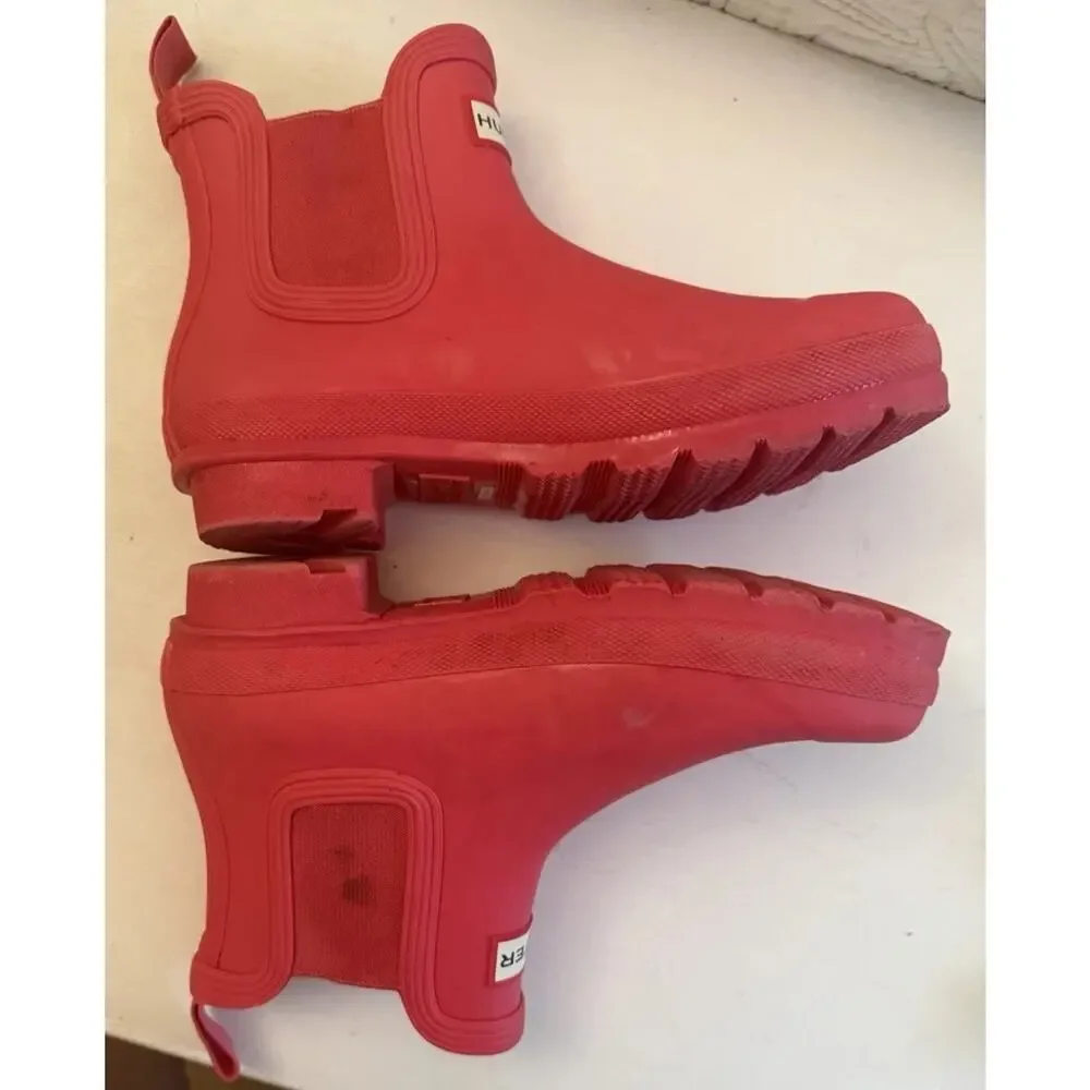 HUNTER WOMENS ORIGINAL CHELSEA GLOSS WOMEN RAIN BOOTS SIZE 7